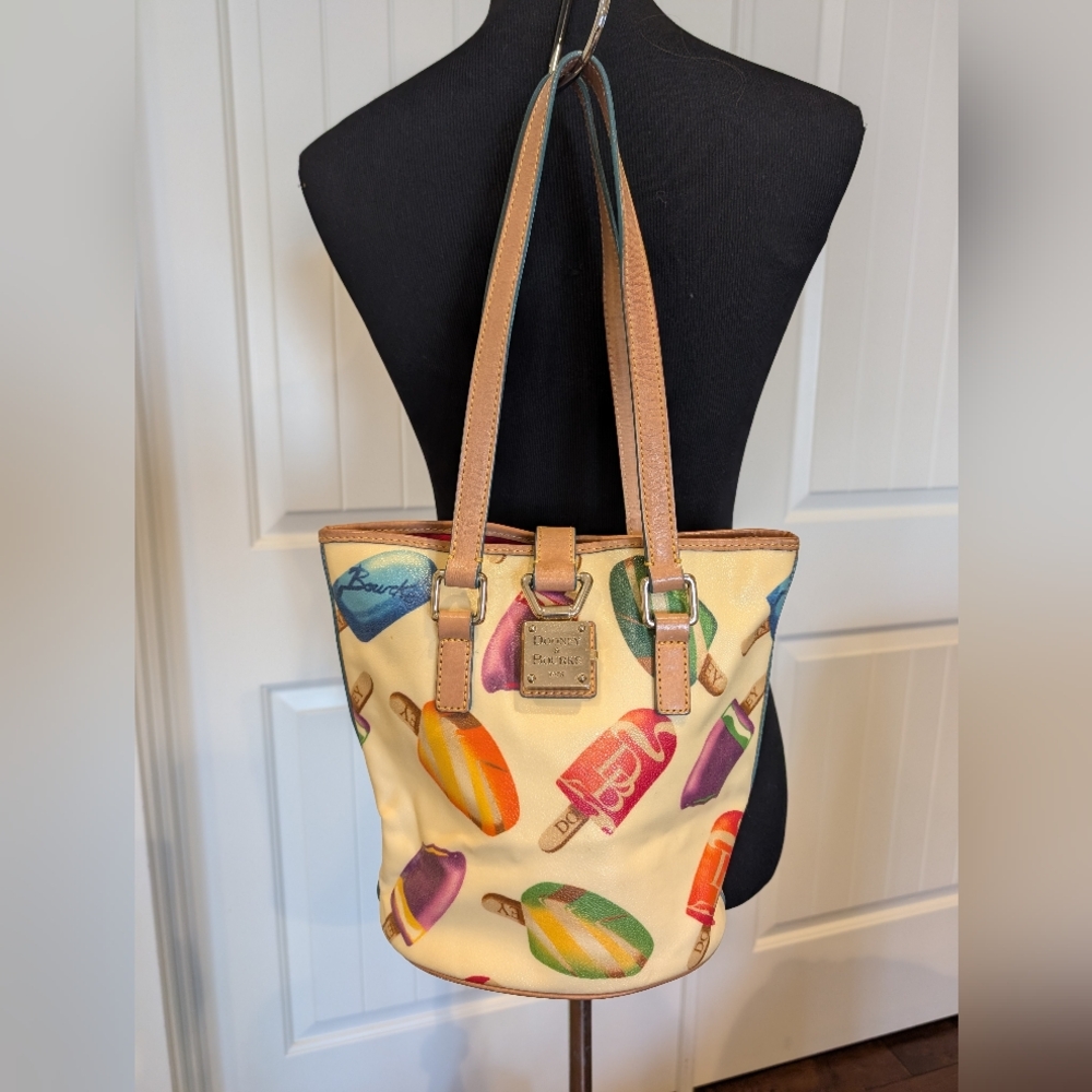 Dooney & Bourke Colorful Ice Cream Print Bucket Small Tote Bag